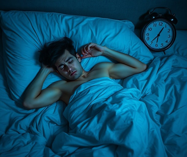 Person struggling to sleep